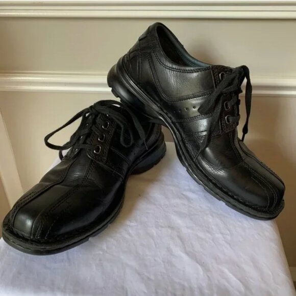 Clarks Black Leather Ortholite Dress Shoes 7 main image 11